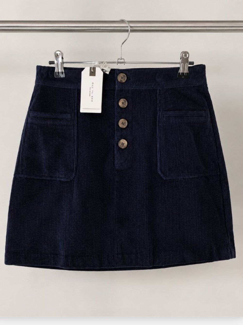 BLU PEPPER Corduroy Mini Skirt With Front Pockets - NWT - Size L